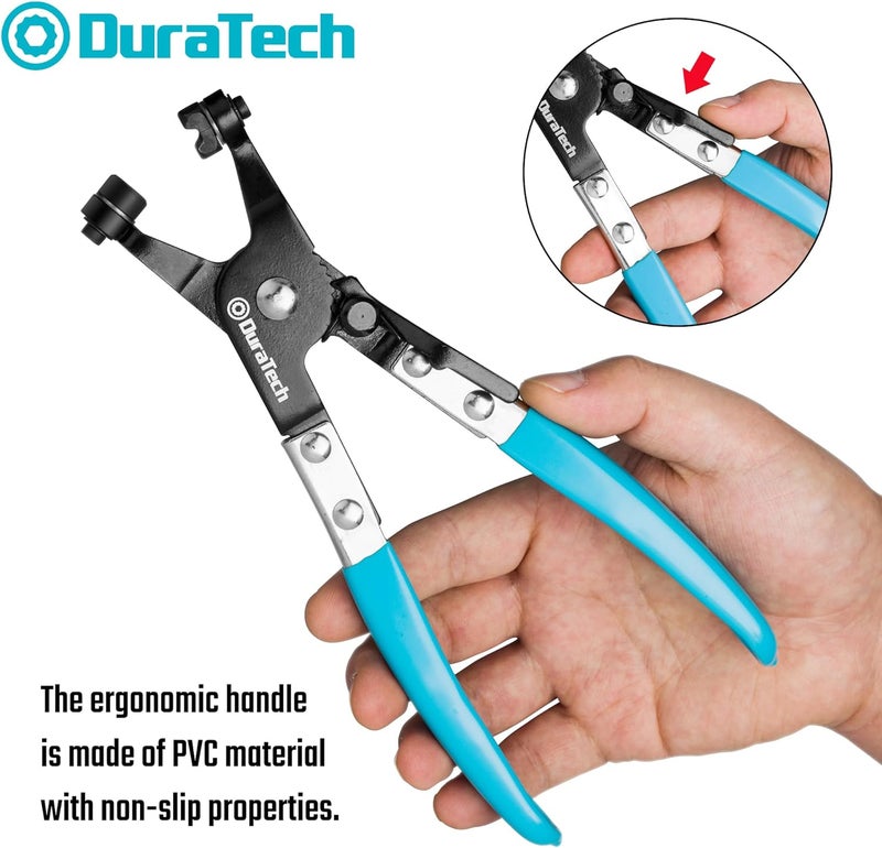 DURATECH Hose Clamp Pliers, Hose Clamp Tool with Swivel Flat Band, Automotive Repair Tool for the Removal and Installation of Ring-Type and Spring Band Clamps - Image 5